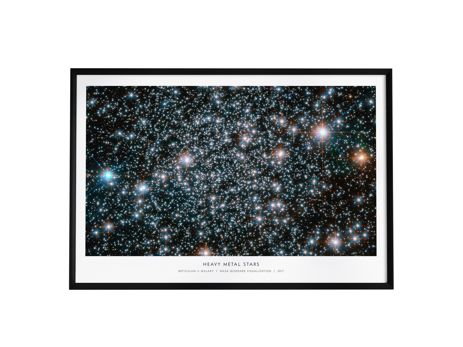 Heavy Metal Stars Landscape Poster | Reticulum II Galaxy NASA Astronomy Print Space Photography Wall Art — framed wall art, 2