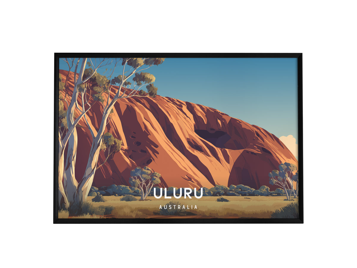 Uluru Landscape, Australia Poster | Outback Sunset Framed or Unframed Wall Art — framed wall art, 24x36 in