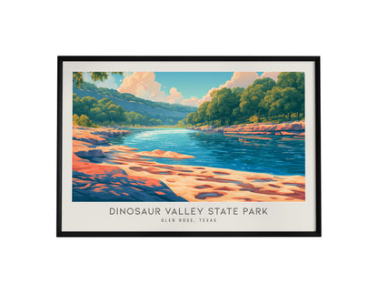 Dinosaur Valley State Park Landscape Matte Border Poster | Glen Rose, Texas Framed or Unframed Travel Wall Art — framed wall