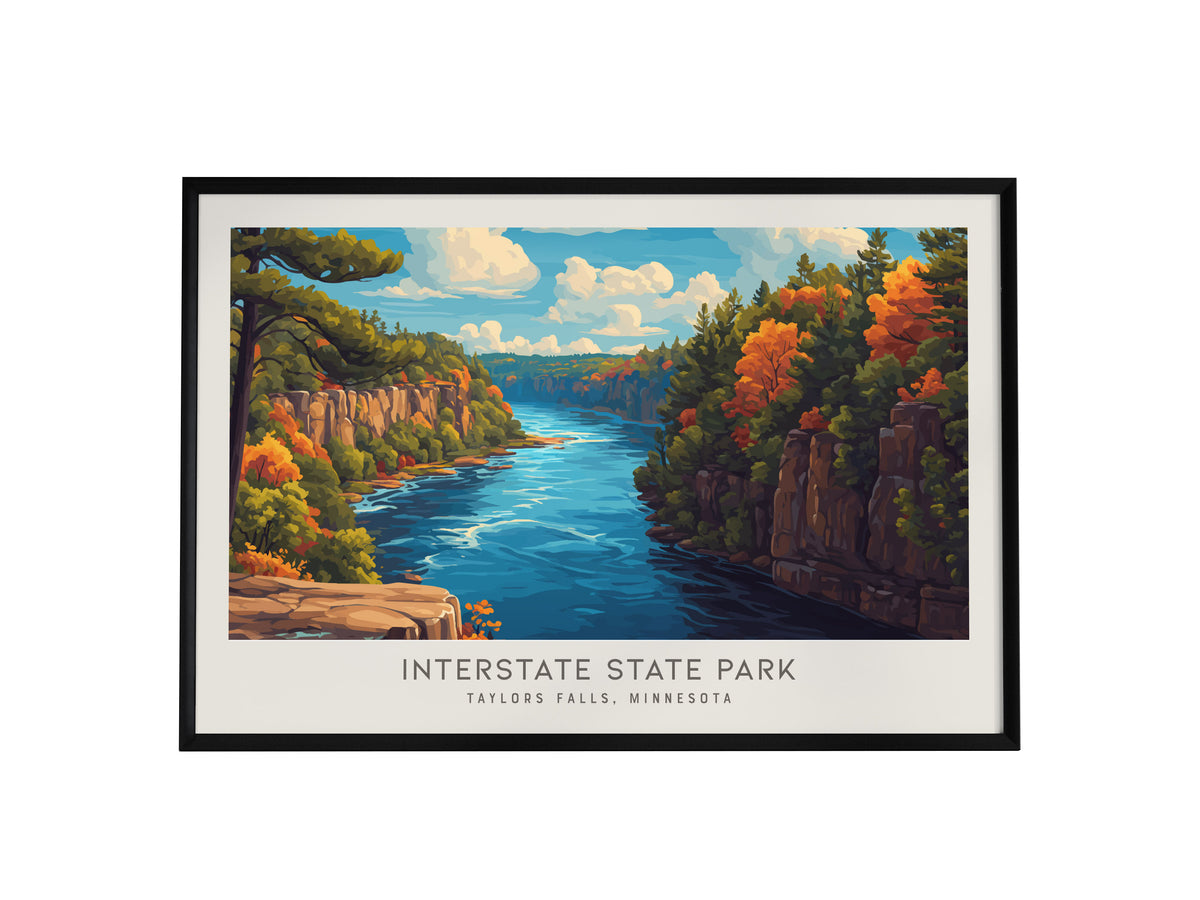 Interstate State Park Landscape Matte Border Poster | Taylors Falls, Minnesota Destination Print — framed wall art, 24x36 in