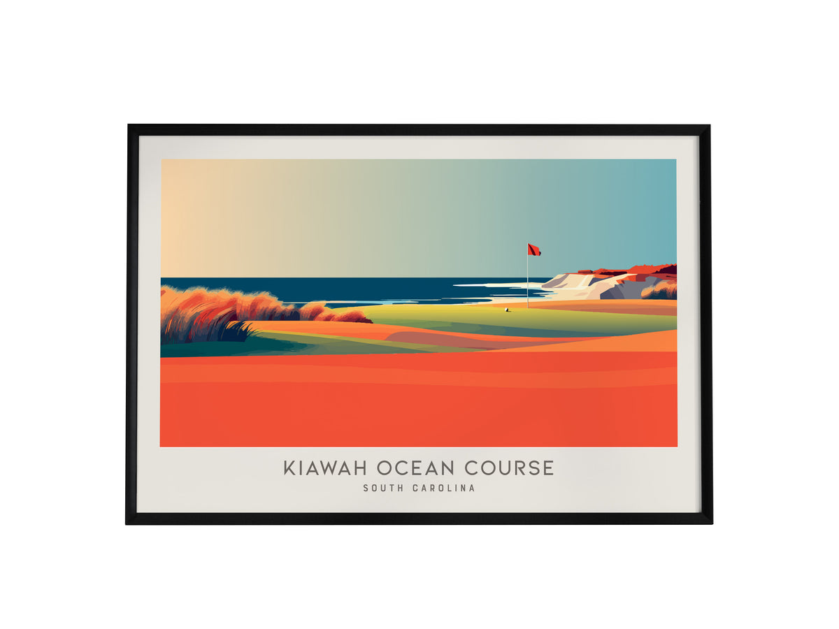 Kiawah Ocean Course Landscape Matte Border Poster | South Carolina Golf Course Print & Country Club Decor — framed wall art
