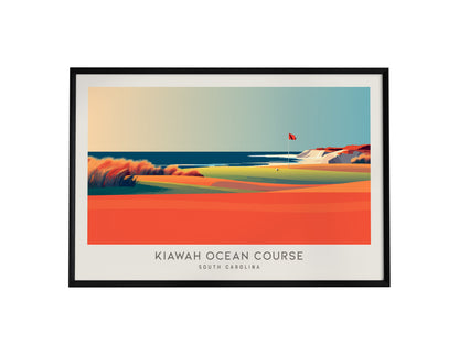 Kiawah Ocean Course Landscape Matte Border Poster | South Carolina Golf Course Print & Country Club Decor — framed wall art
