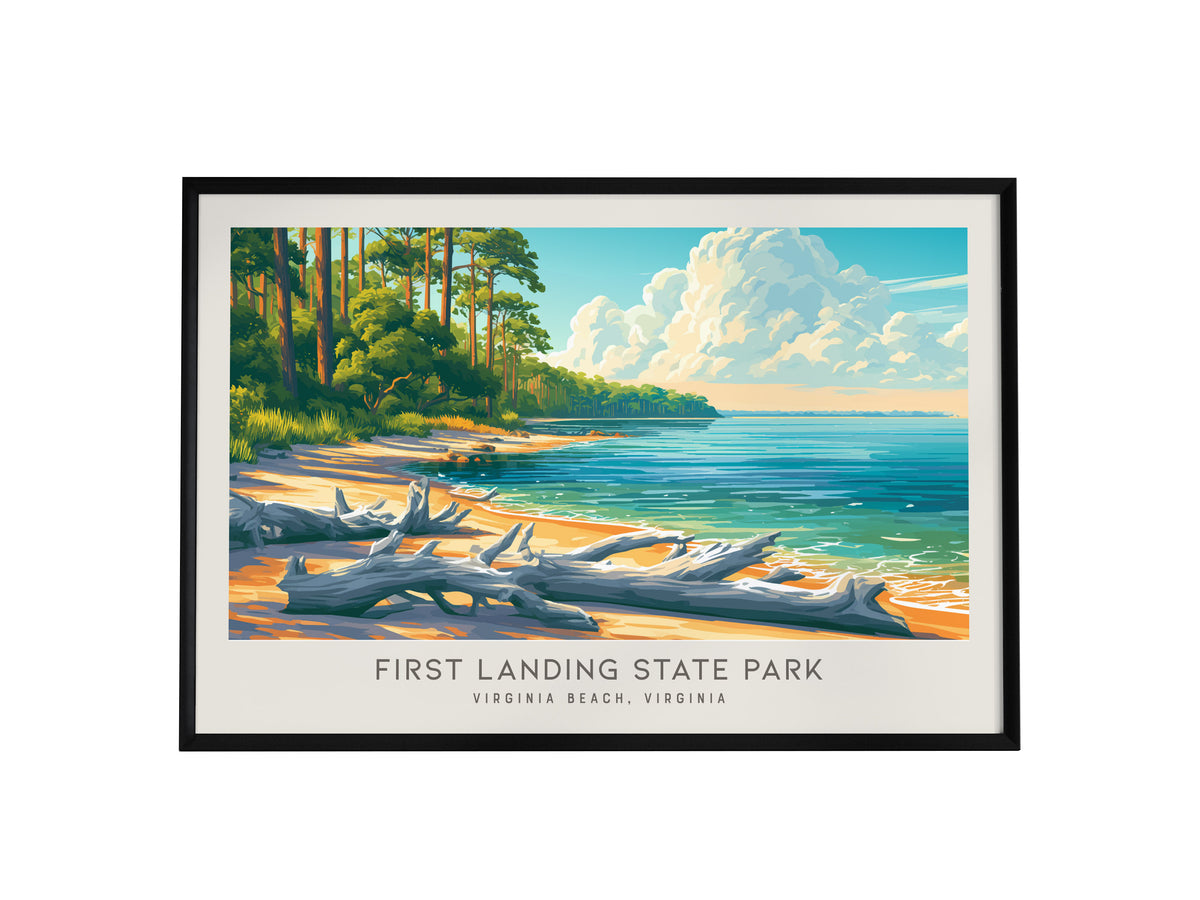 First Landing State Park Landscape Matte Border Poster | Virginia Beach, Virginia Vacation Wall Art — framed wall art, 24x36