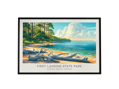 First Landing State Park Landscape Matte Border Poster | Virginia Beach, Virginia Vacation Wall Art — framed wall art, 24x36