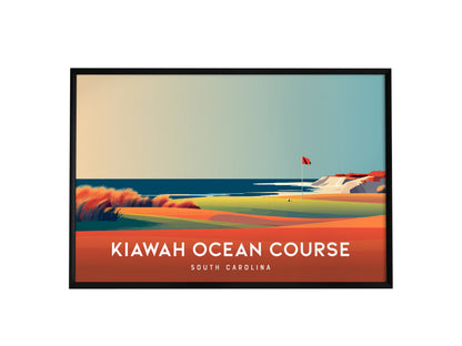Kiawah Ocean Course Landscape Poster | South Carolina Country Club Decor Wall Art — framed wall art, 24x36 in