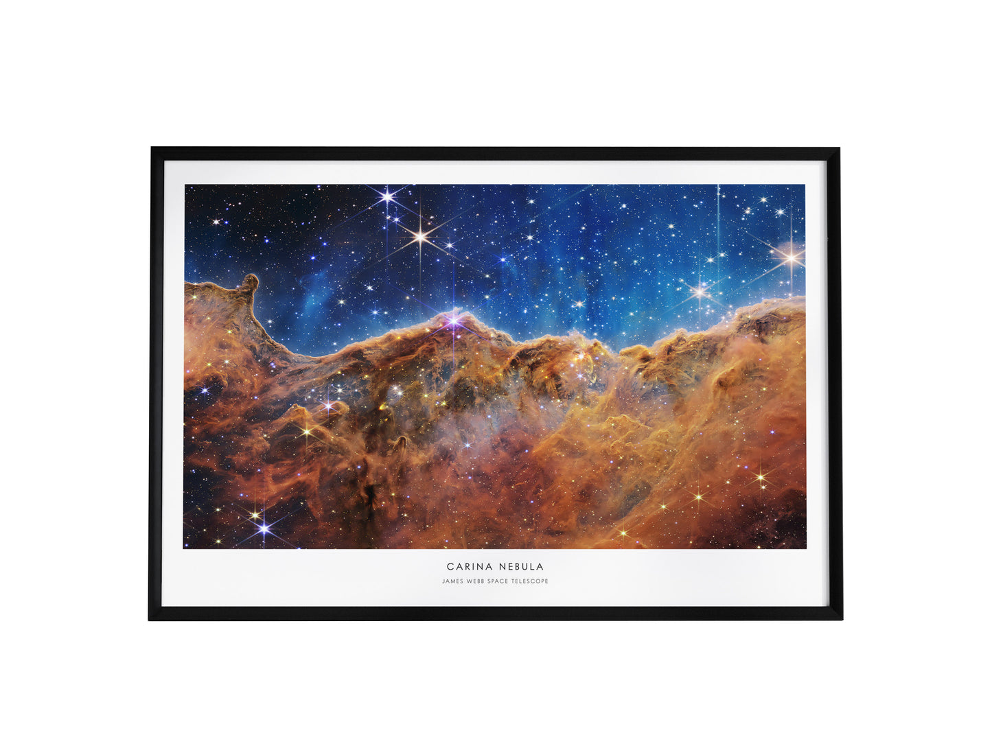 Carina Nebula Landscape Poster | NASA Space Photography Wall Art — framed wall art, 24x36 in