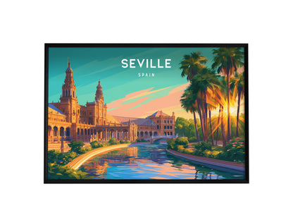 Seville, Spain Landscape Poster | Andalusian Splendor Vacation Wall Art — framed wall art, 24x36 in