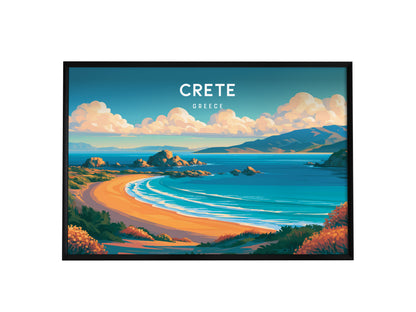 Crete Landscape Poster | Greece Beach House Decor Framed or Unframed Wall Art — framed wall art, 24x36 in