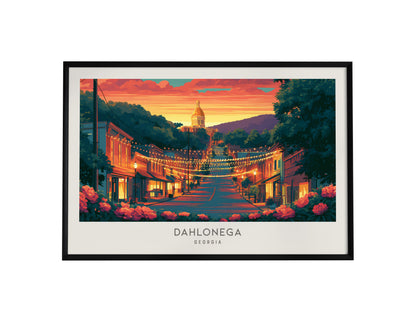 Dahlonega Landscape Matte Border Poster | Georgia Travel Gift Vacation Wall Art — framed wall art, 24x36 in