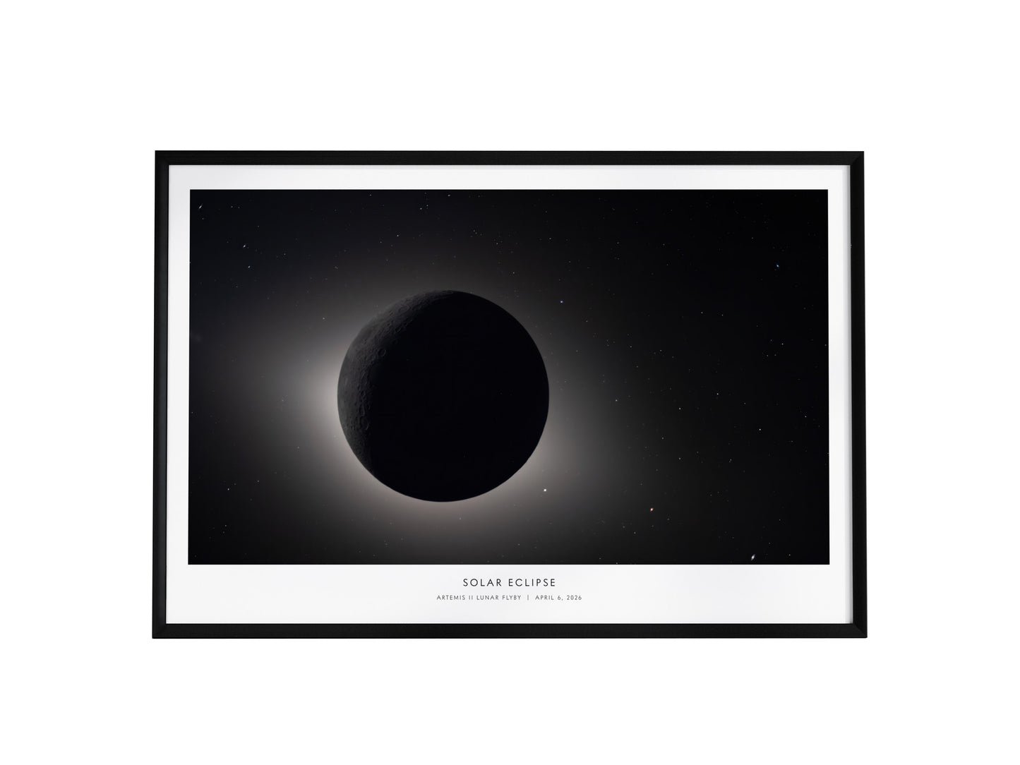 Solar Eclipse Poster | Landscape Artemis II Lunar Flyby NASA Astronomy Print Space Photography — framed wall art, 24x36 in
