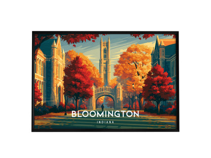 Bloomington, Indiana Landscape Poster | Framed or Unframed Vacation Wall Art — framed wall art, 24x36 in