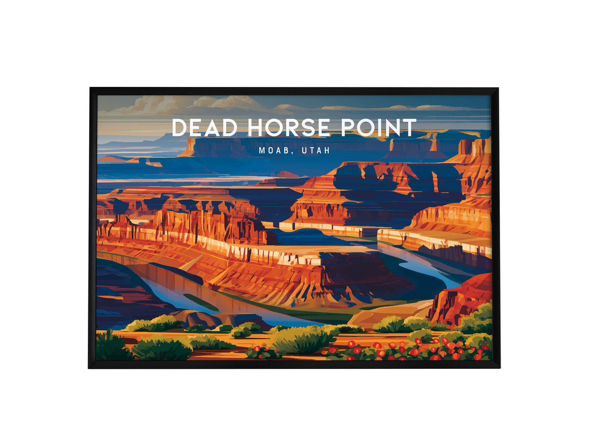 Dead Horse Point Landscape Poster | Moab, Utah Framed or Unframed Vacation Wall Art — framed wall art, 24x36 in