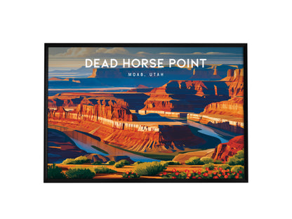 Dead Horse Point Landscape Poster | Moab, Utah Framed or Unframed Vacation Wall Art — framed wall art, 24x36 in