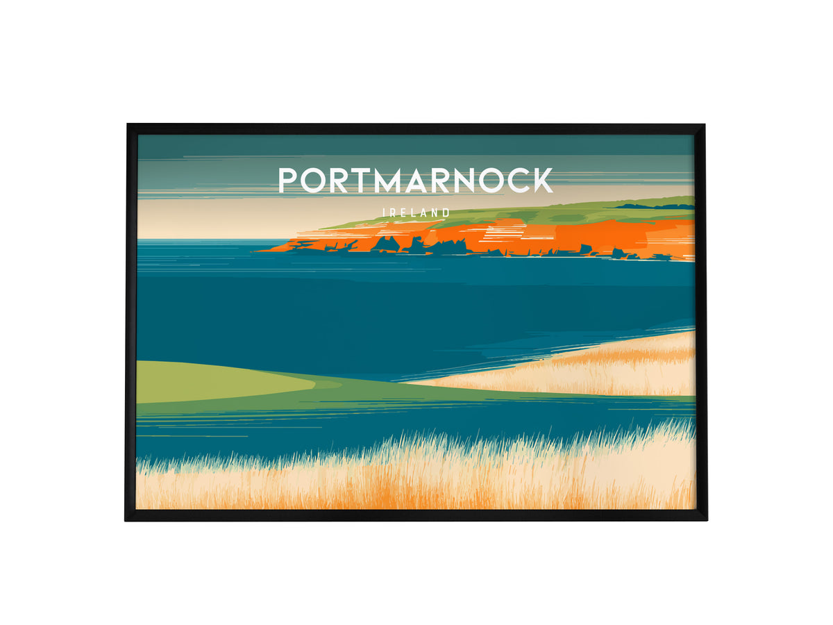 Portmarnock, Ireland Landscape Poster | Golf Course Print & Country Club Decor Wall Art — framed wall art, 24x36 in