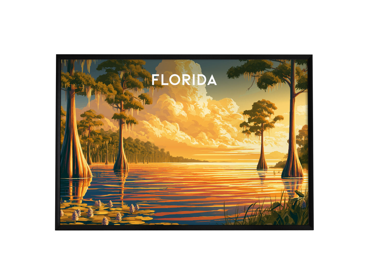 Florida Landscape Poster | Travel Wall Art — framed wall art, 24x36 in