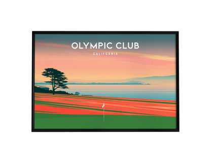 Olympic Club Landscape Poster | California Country Club Decor & Golf Wall Art — framed wall art, 24x36 in