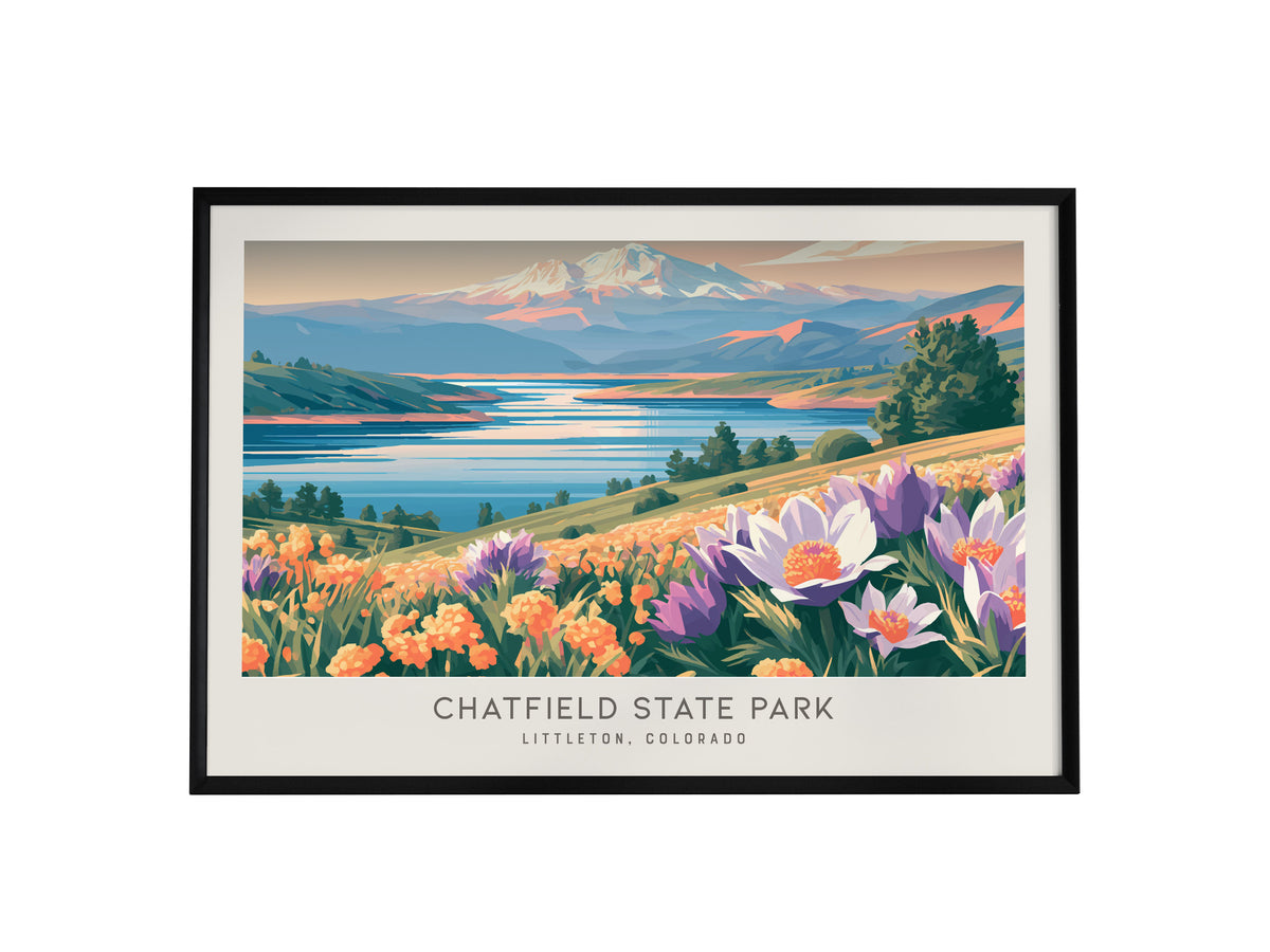 Chatfield State Park Landscape Matte Border Poster | Littleton, Colorado Framed or Unframed Destination Print — framed wall a