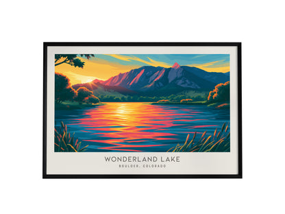 Wonderland Lake Landscape Matte Border Poster | Travel Wall Art — framed wall art, 24x36 in