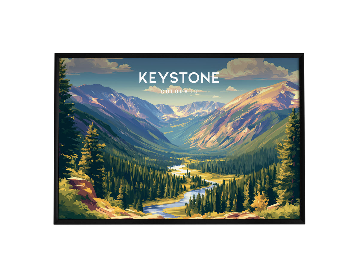 Keystone Landscape Poster | Colorado Travel Wall Art — framed wall art, 24x36 in
