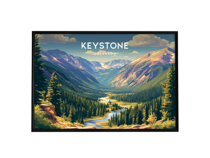 Keystone Landscape Poster | Colorado Travel Wall Art — framed wall art, 24x36 in