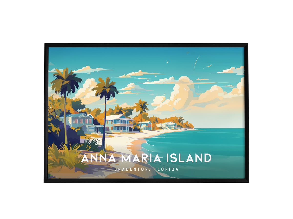 Anna Maria Island, Bradenton, Florida Poster | Landscape Tropical Beach Print Wall Art — framed wall art, 24x36 in