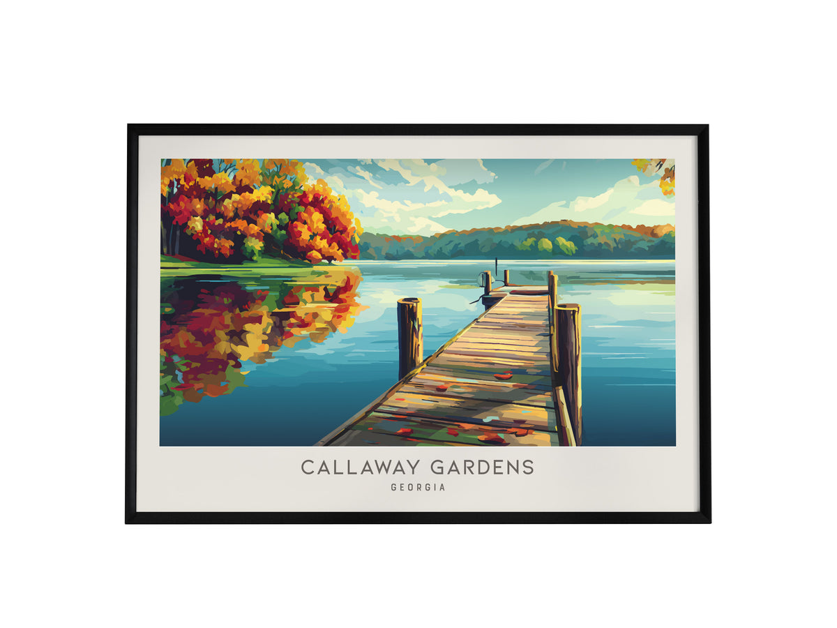 Callaway Gardens Landscape Matte Border Poster | Georgia Travel Gift Framed or Unframed — framed wall art, 24x36 in