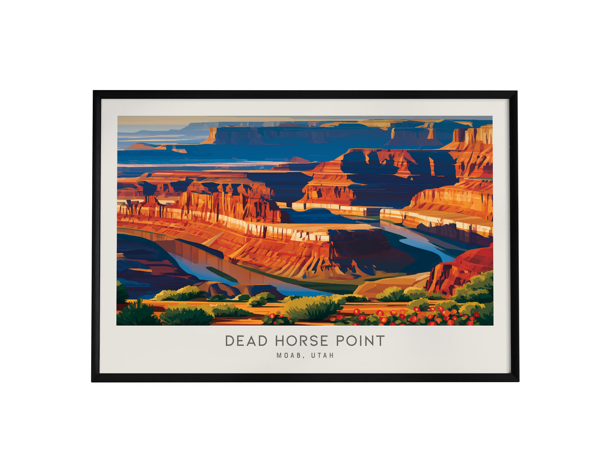 Dead Horse Point Landscape Matte Border Poster | Moab, Utah Travel Wall Art — framed wall art, 24x36 in