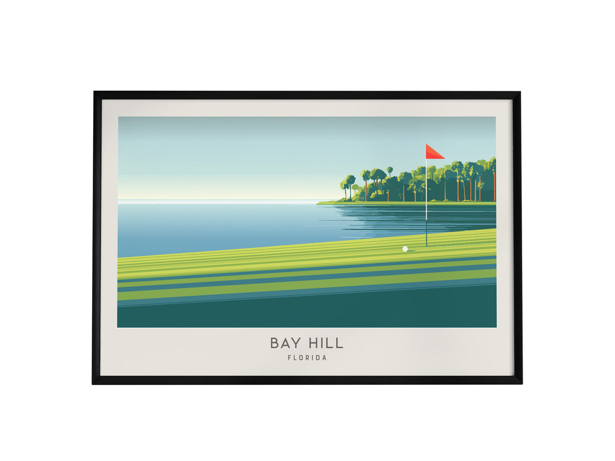 Bay Hill Landscape Matte Border Poster | Florida Travel Wall Art — framed wall art, 24x36 in