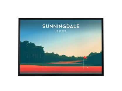 Sunningdale, England Landscape Poster | Golf Wall Art & Framed or Unframed Links Poster — framed wall art, 24x36 in