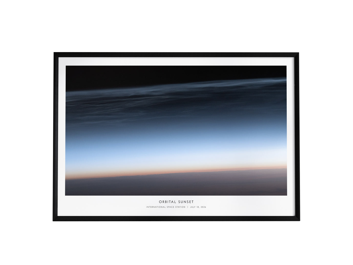 Orbital Sunset Landscape Poster | NASA International Space Station Space Photography Wall Art — framed wall art, 24x36 in