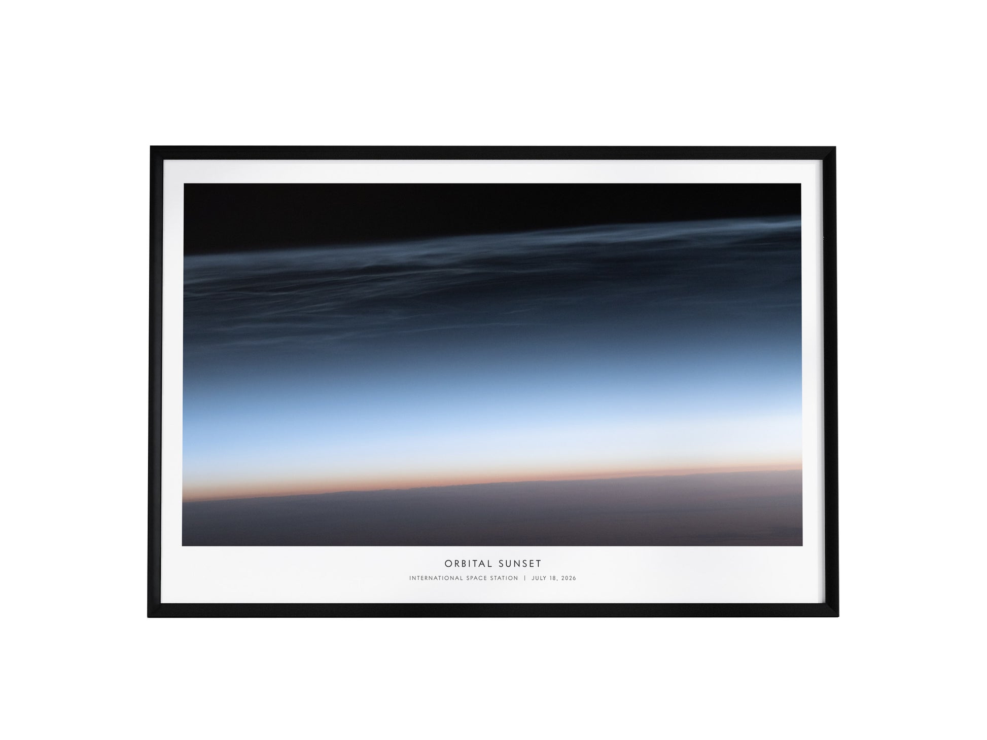 Orbital Sunset Landscape Poster | NASA International Space Station Space Photography Wall Art — framed wall art, 24x36 in