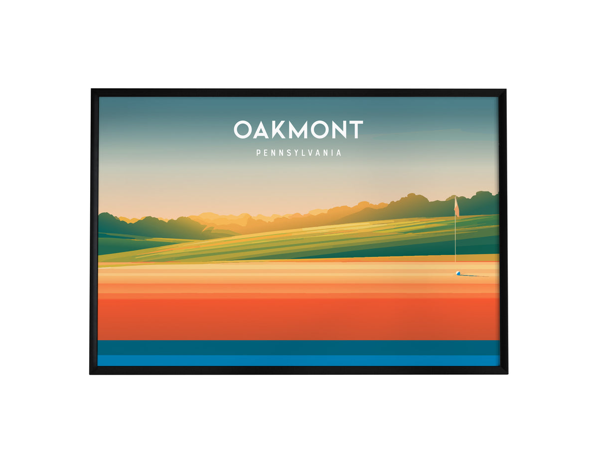 Oakmont, Pennsylvania Landscape Poster | Golf Wall Art & Framed or Unframed Links Decor — framed wall art, 24x36 in