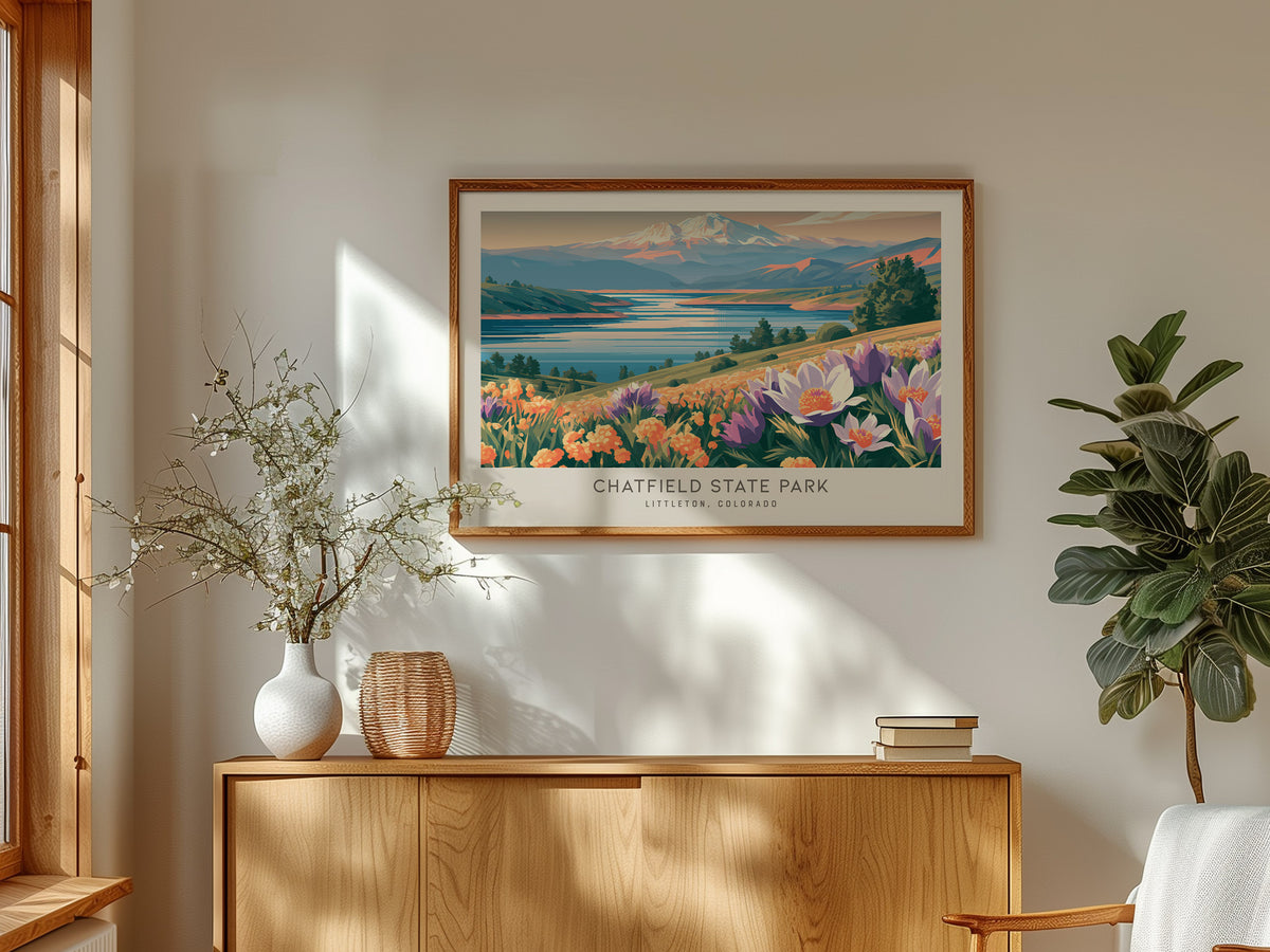 Chatfield State Park Landscape Matte Border Poster | Littleton, Colorado Framed or Unframed Destination Print — framed and re