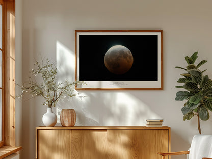 Lunar Eclipse Landscape Poster | NASA Astronomy Print Southern Louisiana Wall Art — framed and ready to hang