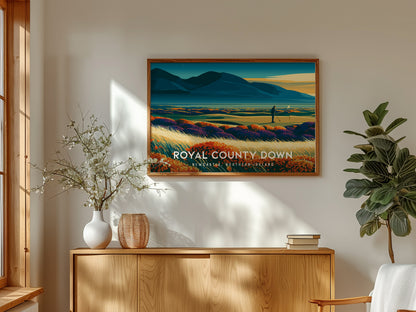 Royal County Down, Newcastle, Northern Ireland Poster | Landscape Links Poster Golf Wall Art — framed and ready to hang