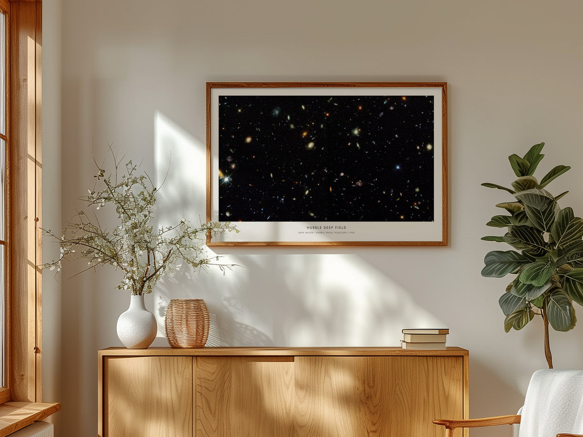 Hubble Deep Field Landscape Poster | Ursa Major NASA Astronomy Print Space Photography Wall Art — framed and ready to hang