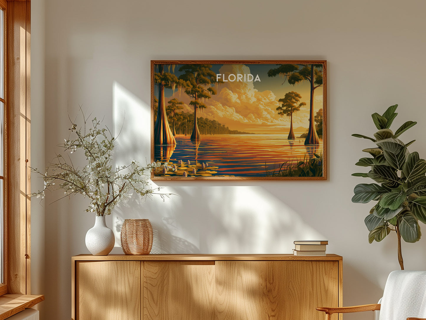 Florida Landscape Poster | Travel Wall Art — framed and ready to hang