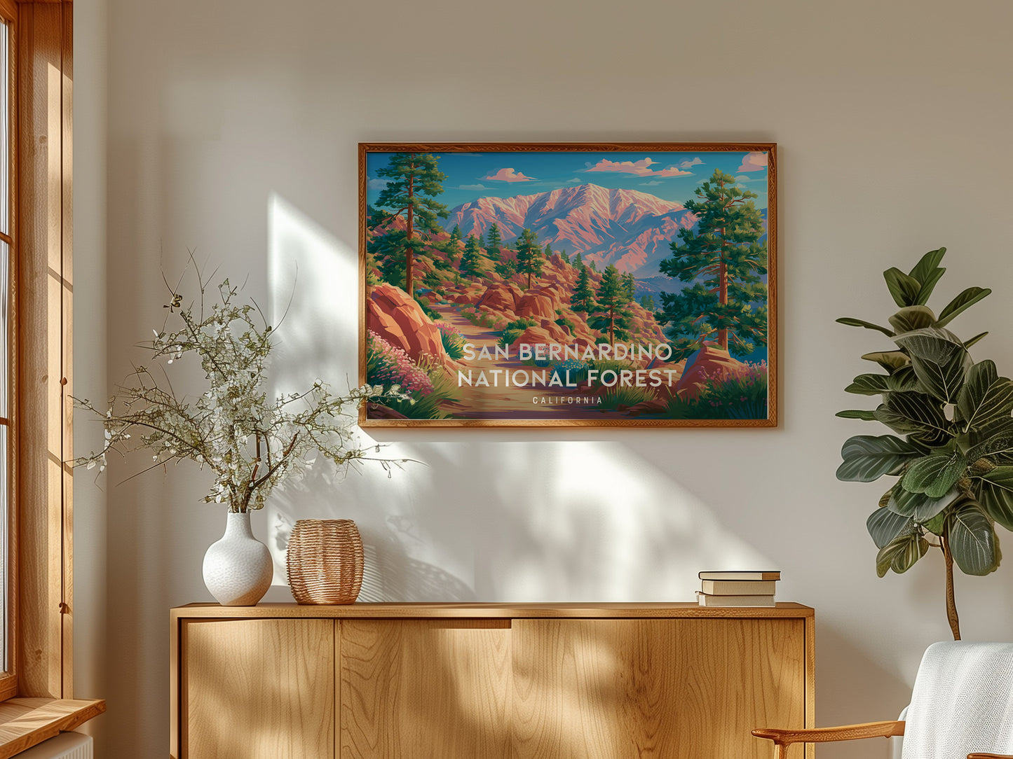 San Bernardino National Forest Landscape Poster | California Travel Wall Art — framed and ready to hang