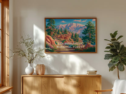 San Bernardino National Forest Landscape Poster | California Travel Wall Art — framed and ready to hang