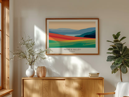 Payne's Valley Landscape Matte Border Poster | Missouri Golf Wall Art & Framed or Unframed — framed and ready to hang