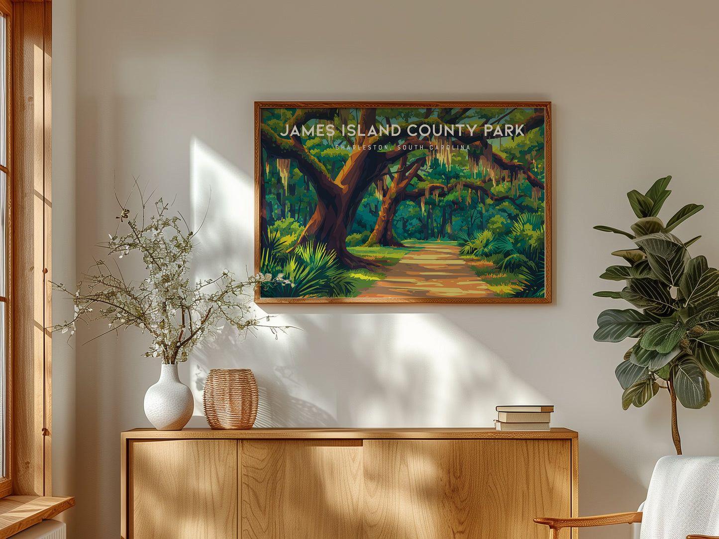 James Island County Park Landscape Poster | Charleston, South Carolina Destination Print Wall Art — framed and ready to hang