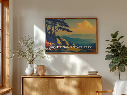 Monte Sano State Park Landscape Poster | Huntsville, Alabama Framed or Unframed Travel Gift Wall Art — framed and ready to ha