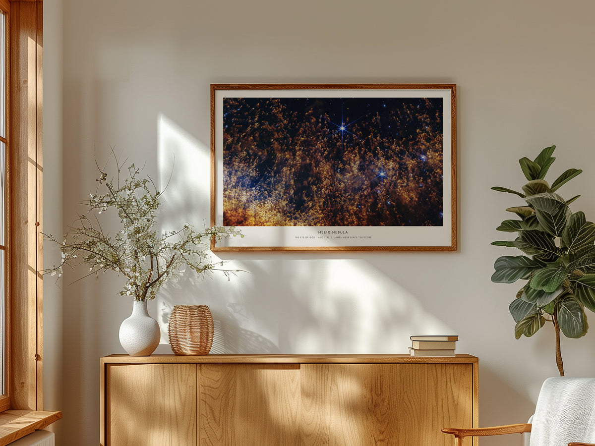 Helix Nebula Landscape Poster | The Eye of God · NGC 7293 Astronomy Print NASA Wall Art — framed and ready to hang