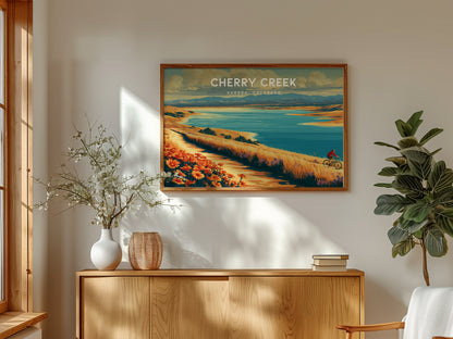 Cherry Creek Landscape Poster | Aurora, Colorado Vacation Wall Art — framed and ready to hang