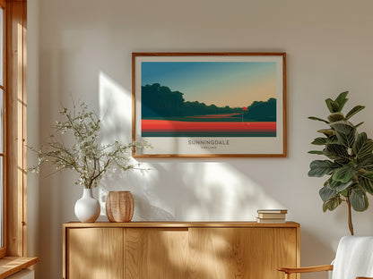 Sunningdale Landscape Matte Border Poster | England Travel Wall Art — framed and ready to hang