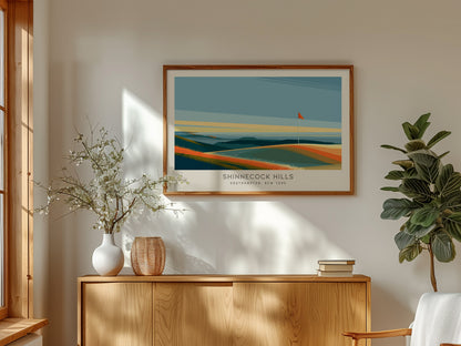 Shinnecock Hills Landscape Matte Border Poster | Southampton, New York Golf Course Print & Framed or Unframed Golfer Gift — f
