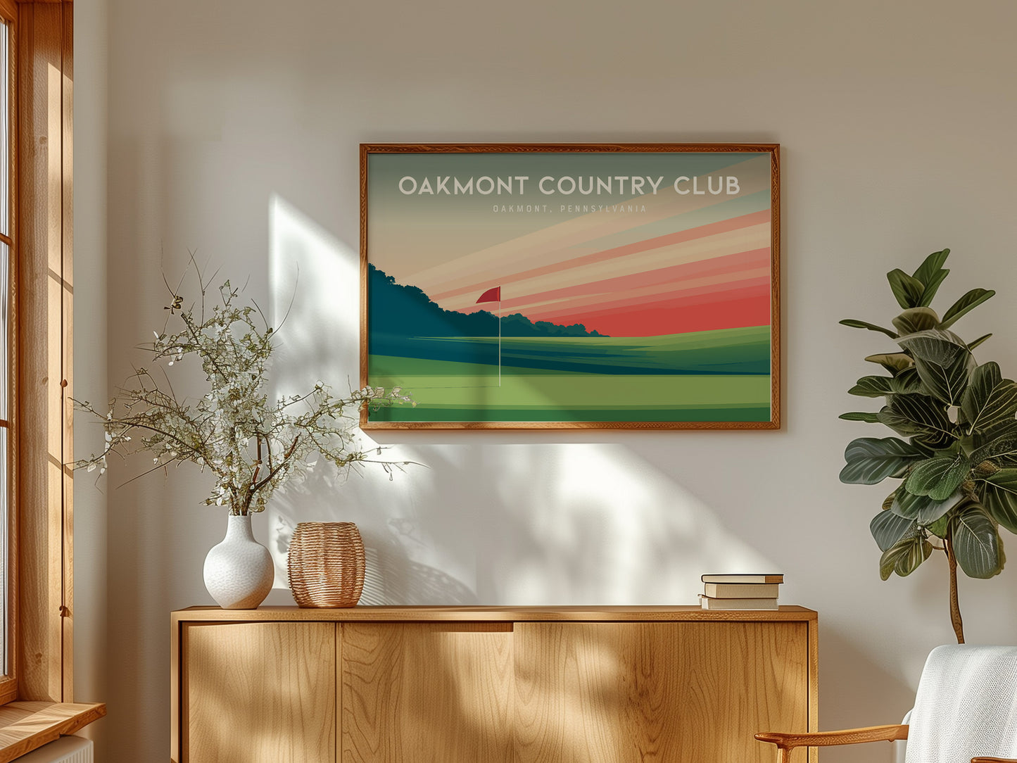 Oakmont Country Club Landscape Poster | Oakmont, Pennsylvania Country Club Decor Wall Art — framed and ready to hang