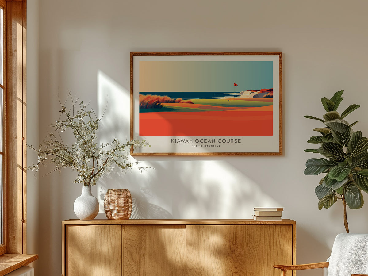 Kiawah Ocean Course Landscape Matte Border Poster | South Carolina Golf Course Print & Country Club Decor — framed and ready