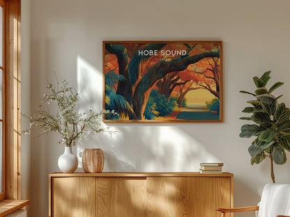 Hobe Sound, Florida Poster | Landscape Beach House Decor Sunshine State Print Wall Art — framed and ready to hang
