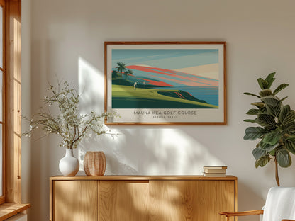 Mauna Kea Golf Course Landscape Matte Border Poster | Kamuela, Hawaii Golf Wall Art & Framed or Unframed Links Poster — frame